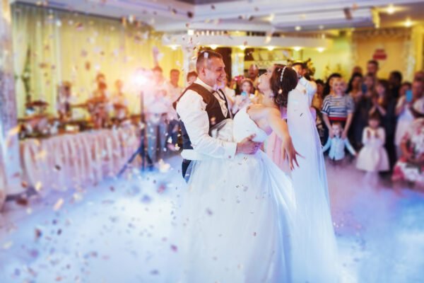 Bride and groom during their first dance at a Duluth wedding
